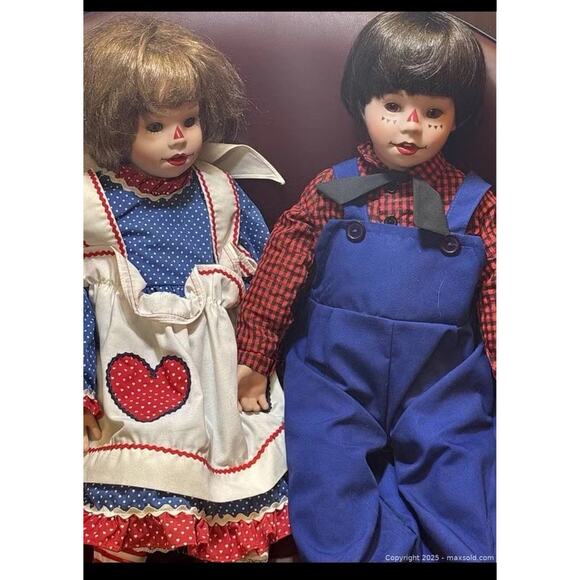 Large Vintage Raggedy Ann and Andy Porcelain Face And Hands - Picture 4 of 16